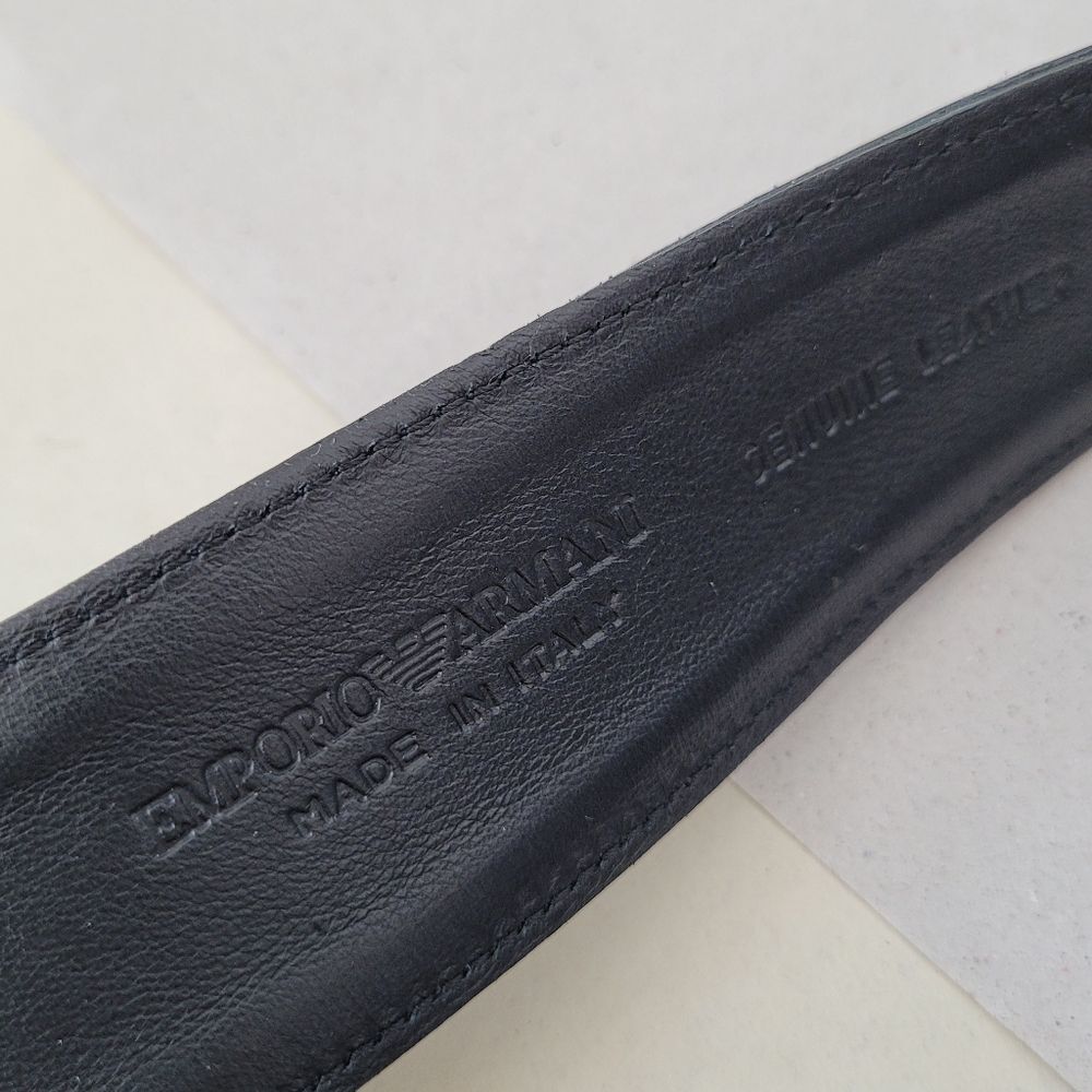 Emporio Armani Black Polka Dot Belt Leather Size 42 Women Designer Office Career - Picture 6 of 8